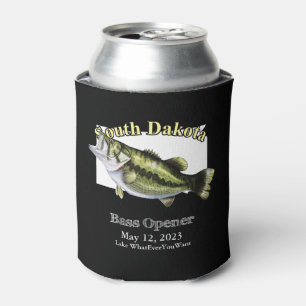 Rafraîchisseur Pour Canette Custom Lake/Date South Dakota Bass Opener Dark