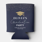 Rafraîchisseur Pour Canette Custom Navy Blue Graduation Party (Dos)