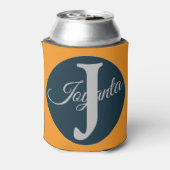 Rafraîchisseur Pour Canette Custom  orange greay blue Monogram Elegant (Can Dos)