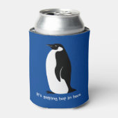 Rafraîchisseur Pour Canette CUSTOM Pingouin mignon chaud ici bleu noir blanc (Can devant)