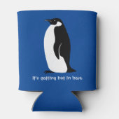 Rafraîchisseur Pour Canette CUSTOM Pingouin mignon chaud ici bleu noir blanc (Dos)