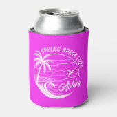 Rafraîchisseur Pour Canette Custom Spring Break Girls Trip Cute Beach Rose (Can devant)