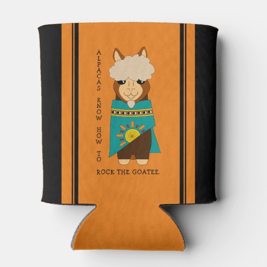 Rafraîchisseur Pour Canette Cute Alpacas Chèvres Rocheuses et Serapes Turquois (Dos)