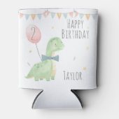 Rafraîchisseur Pour Canette Cute Aquarelle Dinosaure Anniversaire Garçon Perso (Devant)