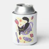 Rafraîchisseur Pour Canette Cute Black Teup Kitty et fraises (Can devant)
