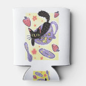 Rafraîchisseur Pour Canette Cute Black Teup Kitty et fraises (Dos)