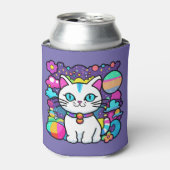 Rafraîchisseur Pour Canette Cute blanc Cosmique Espace Kitty Chat (Can devant)