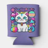 Rafraîchisseur Pour Canette Cute blanc Cosmique Espace Kitty Chat (Dos)