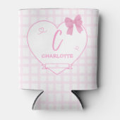 Rafraîchisseur Pour Canette Cute Bow Pastel Rose En vichy Personnaliser (Devant)