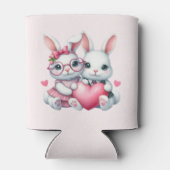 Rafraîchisseur Pour Canette Cute Bunnies Sharing a Heart (Dos)