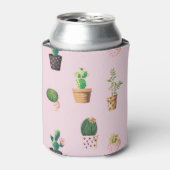 Rafraîchisseur Pour Canette Cute Cactus Succuls Motif sur mousse rose (Can devant)