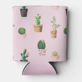 Rafraîchisseur Pour Canette Cute Cactus Succuls Motif sur mousse rose (Devant)