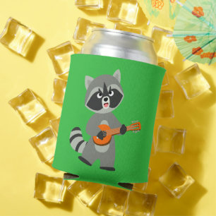 Rafraîchisseur Pour Canette Cute Cartoon Raccoon Jouer Banjo Can Cooler