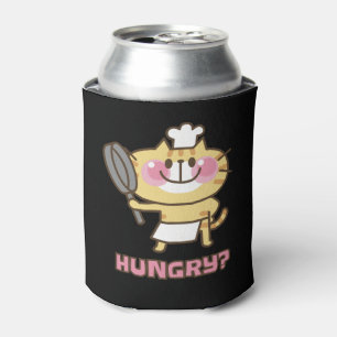 Rafraîchisseur Pour Canette Cute Cat Caricature Chef Pink Funny Kids Party