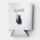 Rafraîchisseur Pour Canette Cute chat Cartoon main tiré noir Winking Kitty (Devant)