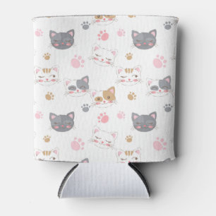 Rafraîchisseur Pour Canette Cute chat face chats souriants motif