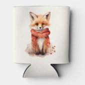 Rafraîchisseur Pour Canette Cute Fox Pup in a Red Scarf (Devant)
