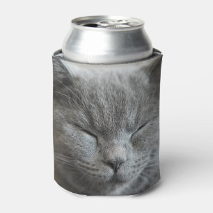 Rafraîchisseur Pour Canette Cute Gris Kitty Photo Visage
