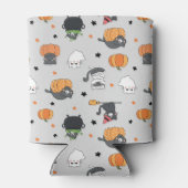 Rafraîchisseur Pour Canette Cute Halloween Chats et Fantômes Motif (Dos)