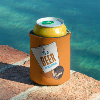 Rafraîchisseur Pour Canette Cute Hedgehog It's Beer O'Clock Funny Cartoon