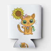 Rafraîchisseur Pour Canette Cute Kawaii Chat Holding Fleur (Dos)