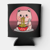 Rafraîchisseur Pour Canette Cute Kawaii chat ramen (Devant)