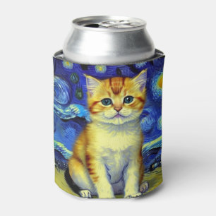 Rafraîchisseur Pour Canette Cute Kitten Starry Night Van Gogh