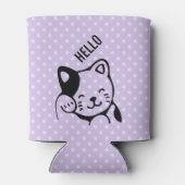 Rafraîchisseur Pour Canette Cute noir et blanc Kitty Chat Waving Bonjour (Dos)