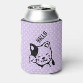 Rafraîchisseur Pour Canette Cute noir et blanc Kitty Chat Waving Bonjour (Can Dos)