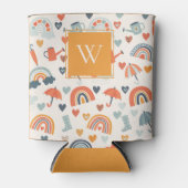Rafraîchisseur Pour Canette Cute Orange Blue Spring Rainbow Clouds Motif (Devant)