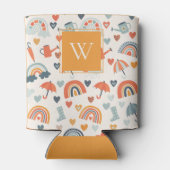 Rafraîchisseur Pour Canette Cute Orange Blue Spring Rainbow Clouds Motif (Dos)