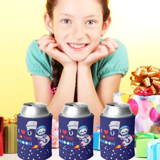 Rafraîchisseur Pour Canette Cute Panda Ours Astronaut Sur Rockship Kids