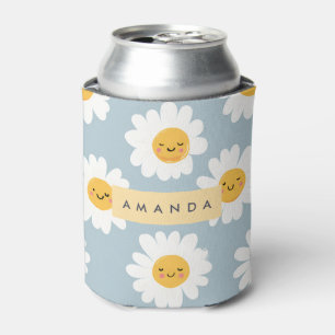 Rafraîchisseur Pour Canette Cute Pastel personnalisé Smiling Daisy