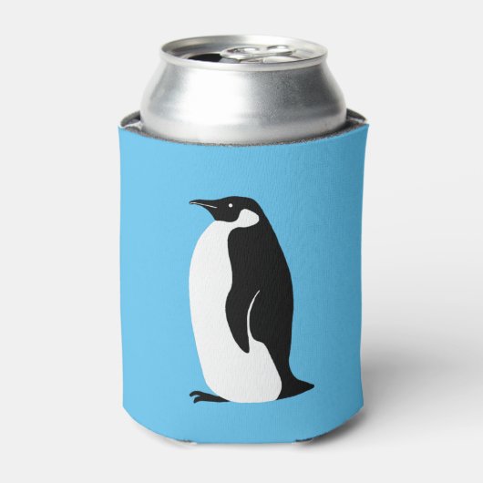Rafraîchisseur Pour Canette Cute Penguin Aqua Noir Blanc (Can devant)