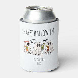 Rafraîchisseur Pour Canette Cute Retro Ghost et Cocktails Halloween heureux
