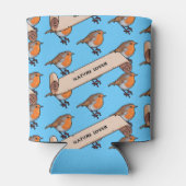 Rafraîchisseur Pour Canette Cute Robin Nature Lover Retro Pixel Art Motif (Dos)