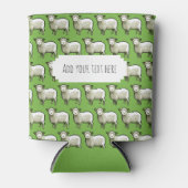 Rafraîchisseur Pour Canette Cute Sheep White & Woolly Flock Pixel Art Pattern (Devant)