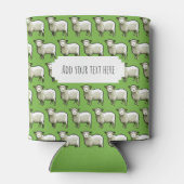 Rafraîchisseur Pour Canette Cute Sheep White & Woolly Flock Pixel Art Pattern (Dos)