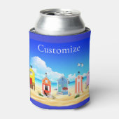 Rafraîchisseur Pour Canette Cute Tiny Beach Shacks Thunder_Cove (Can devant)