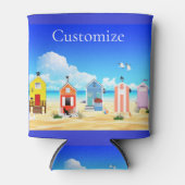 Rafraîchisseur Pour Canette Cute Tiny Beach Shacks Thunder_Cove (Devant)