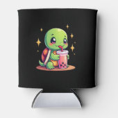 Rafraîchisseur Pour Canette Cute turtle drinking boba. Funny Boba Turtles Love (Devant)