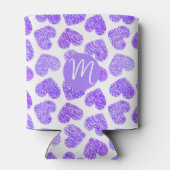 Rafraîchisseur Pour Canette Cute violet Doodled Heart Saint Valentin Monogramm (Dos)