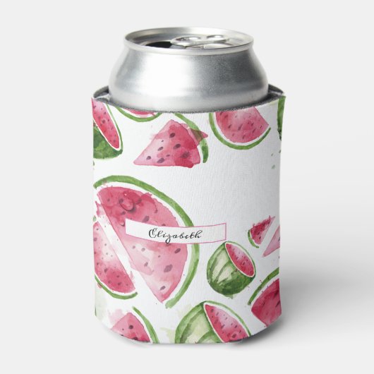 Rafraîchisseur Pour Canette Cute Watercolor Watermelon (Can devant)
