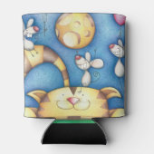 Rafraîchisseur Pour Canette Cute Whimsical Cat and Mouse Moon Art (Dos)