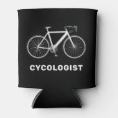 Rafraîchisseur Pour Canette Cycologiste Texte et Bicyclette blanche (Devant)