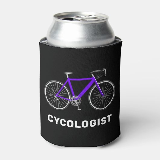Rafraîchisseur Pour Canette Cycologiste Texte et Bicyclette violette (Can devant)