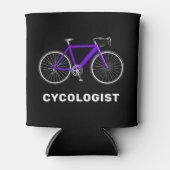 Rafraîchisseur Pour Canette Cycologiste Texte et Bicyclette violette (Devant)