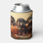 Rafraîchisseur Pour Canette Dachshund Chiot Automne Citrouille de plaisir (Can devant)
