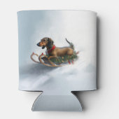 Rafraîchisseur Pour Canette Dachshund hiver neige de Noël (Dos)