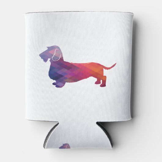 Rafraîchisseur Pour Canette Dachshund Revêtu Géo Silhouette Violet (Devant)
